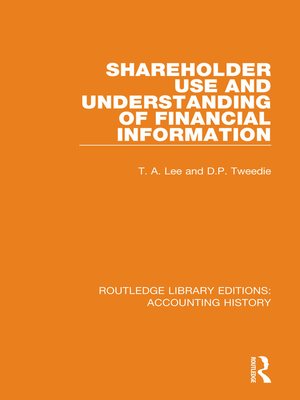 cover image of Shareholder Use and Understanding of Financial Information